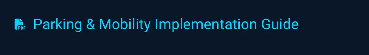 Parking and Mobility Implementation Guide header with icon on dark blue background